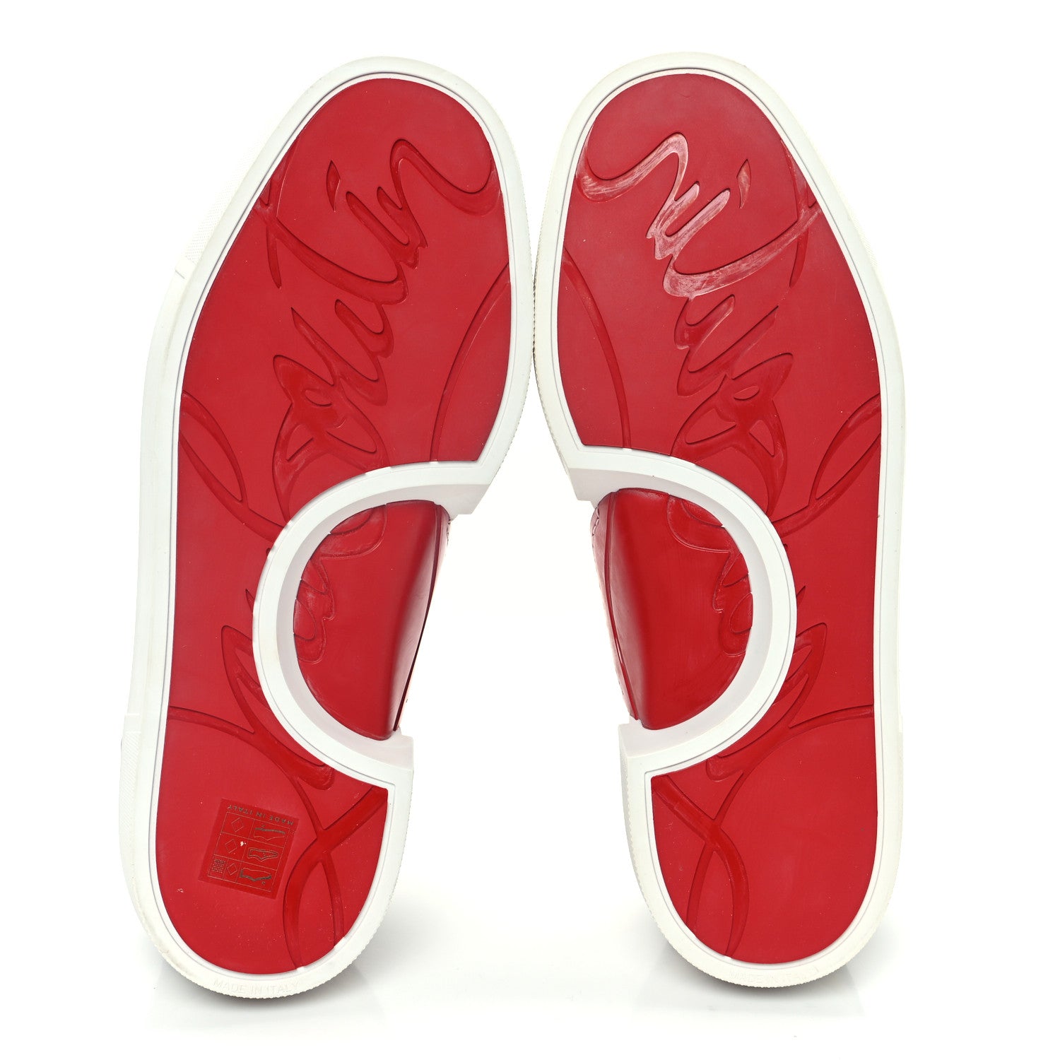 Christian Louboutin Calfskin Mens Adolon Junior Low Top Sneaker 42 White Kaki 5 of 8