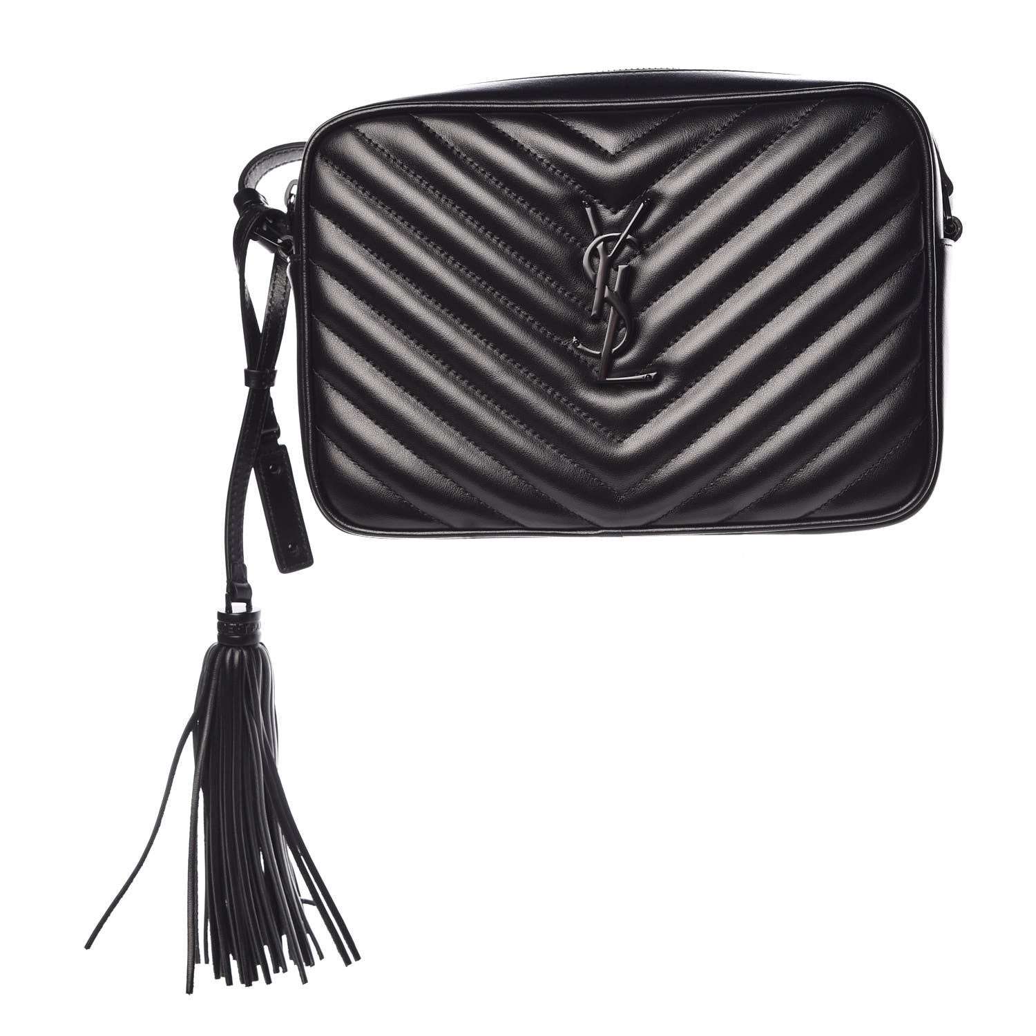 Saint Laurent Calfskin Matelasse Monogram Lou Camera Bag Black 1 of 11