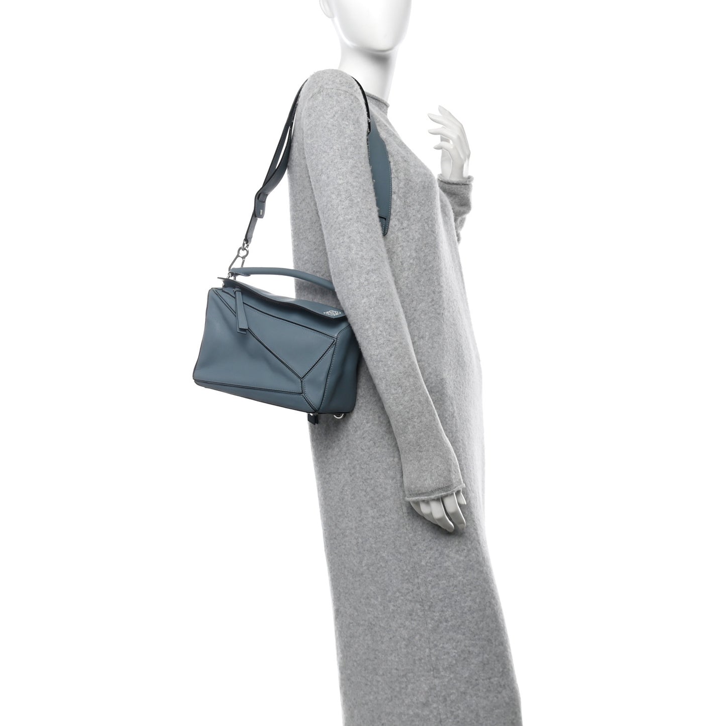 Calfskin Small Puzzle Bag Stone Blue