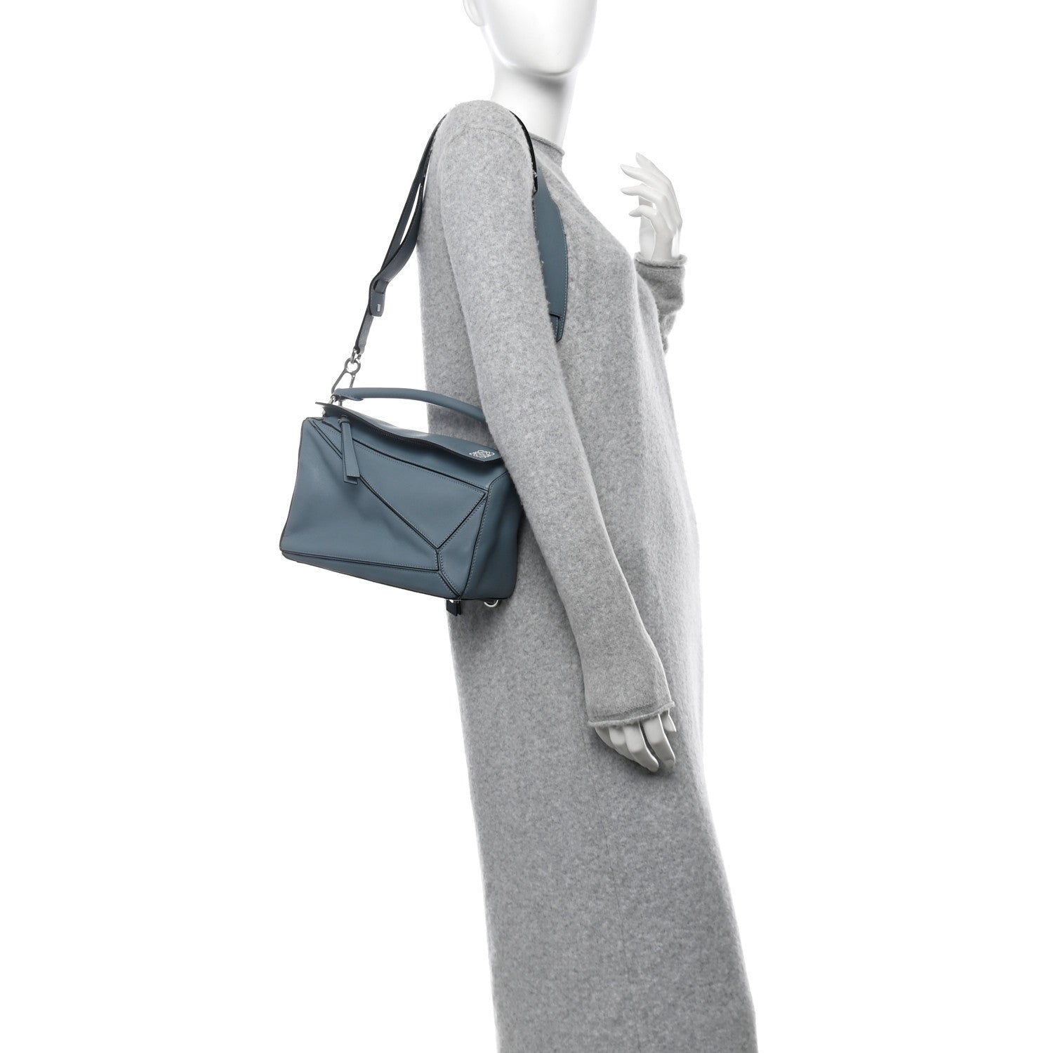 Loewe Calfskin Small Puzzle Bag Stone Blue 2 of 14
