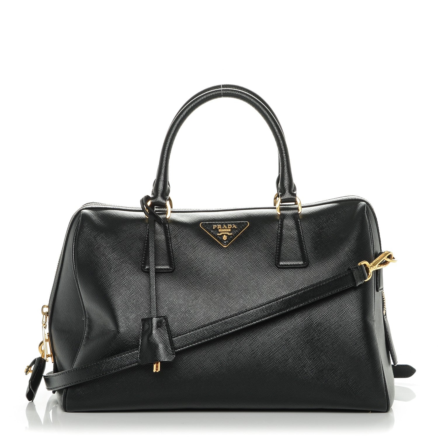 Prada Saffiano Lux Bowler Black 1 of 8