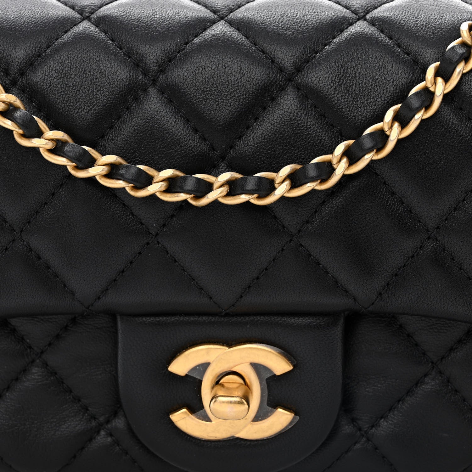 Chanel Lambskin Quilted Mini Pearl Crush Rectangular Flap Black 8 of 11