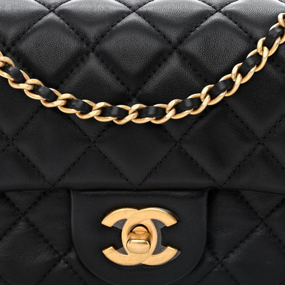 Chanel Lambskin Quilted Mini Pearl Crush Rectangular Flap Black 8 of 11