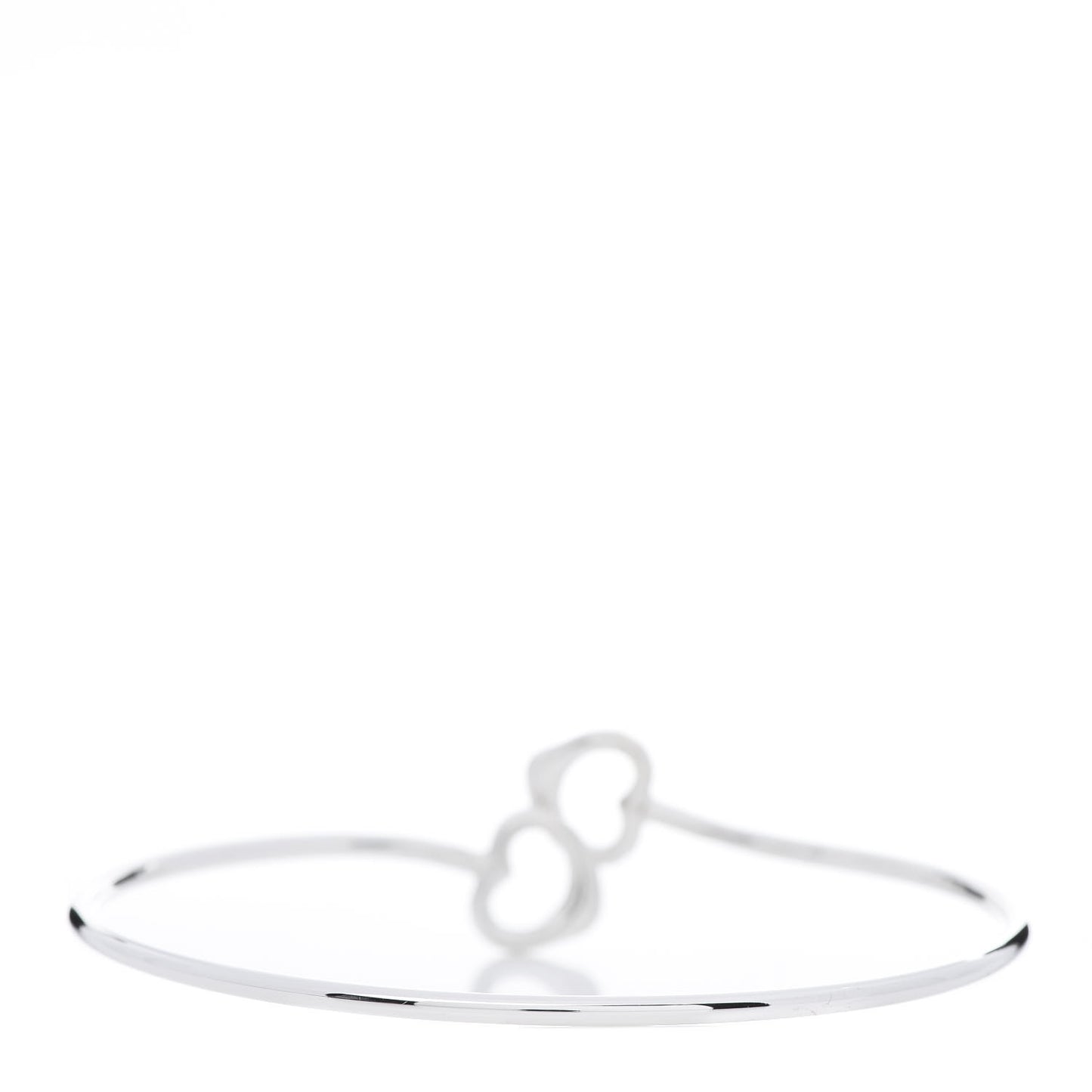 Sterling Silver Elsa Peretti Double Open Heart Bangle Bracelet