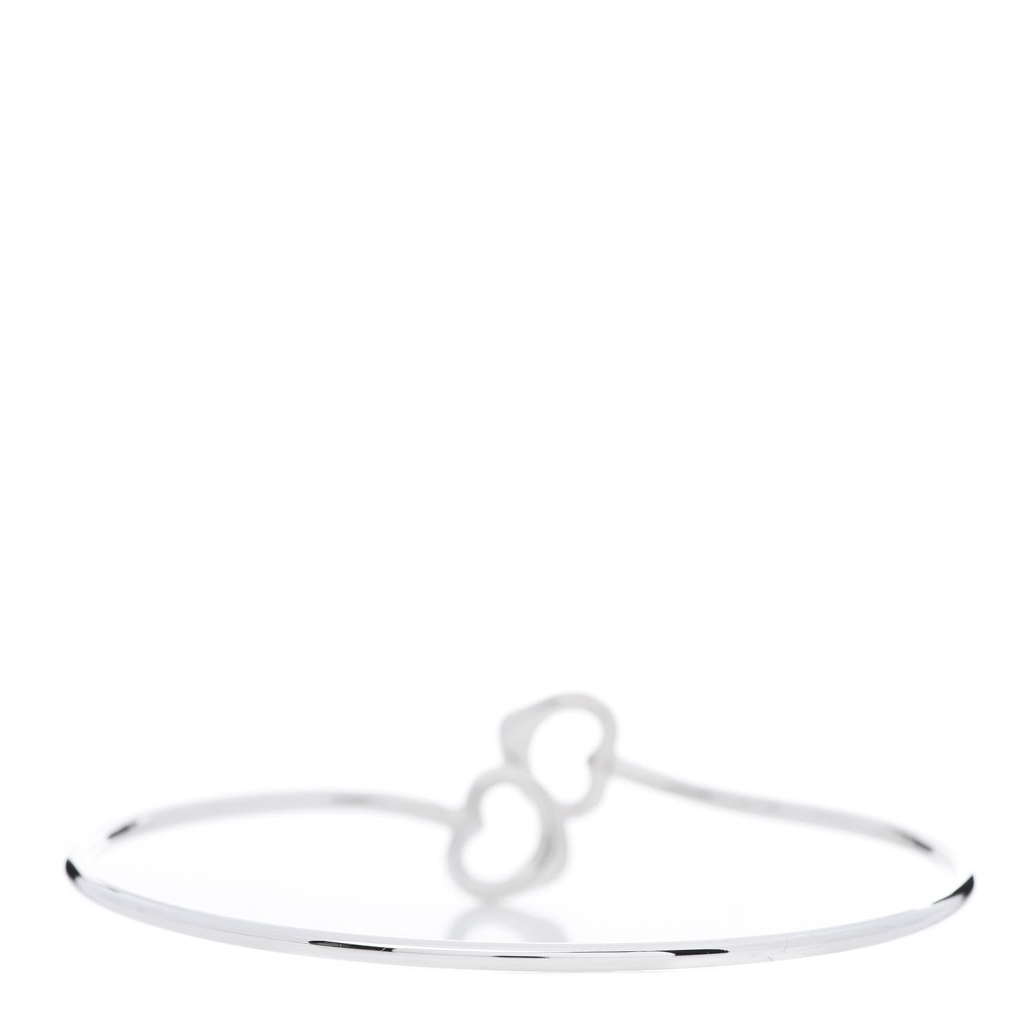 Tiffany Sterling Silver Elsa Peretti Double Open Heart Bangle Bracelet 3 of 5