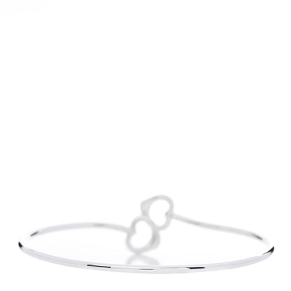 Tiffany Sterling Silver Elsa Peretti Double Open Heart Bangle Bracelet 3 of 5