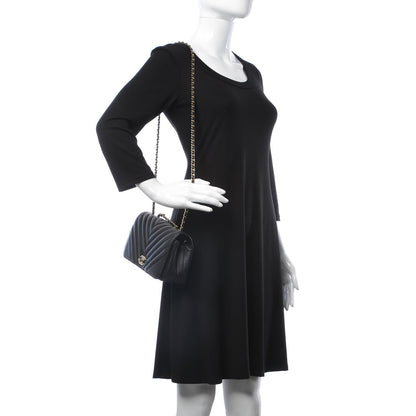 Chanel Calfskin Chevron Quilted Mini Statement Flap Black 2 of 8