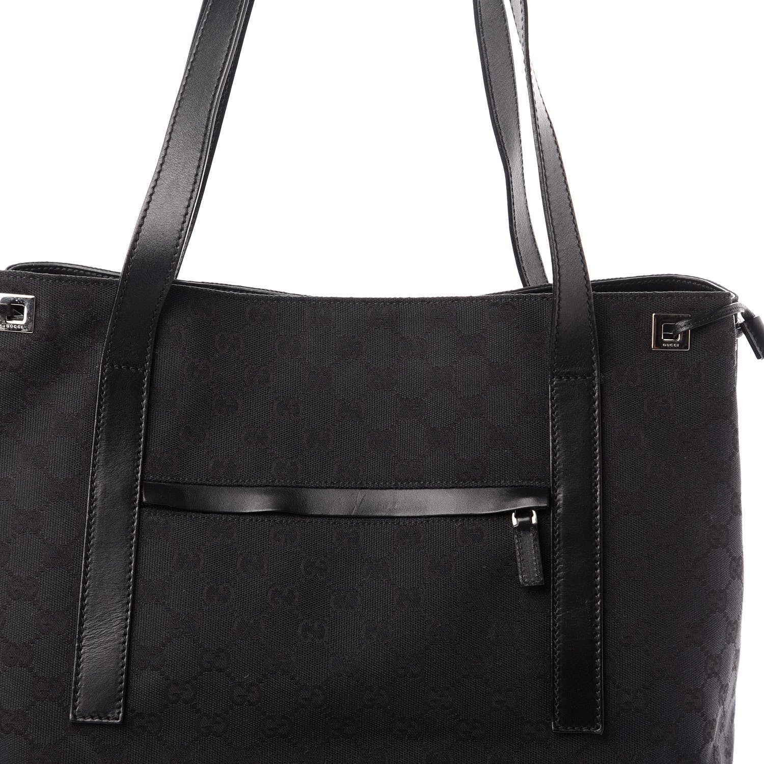 Gucci Monogram Drawstring Tote Black 7 of 9