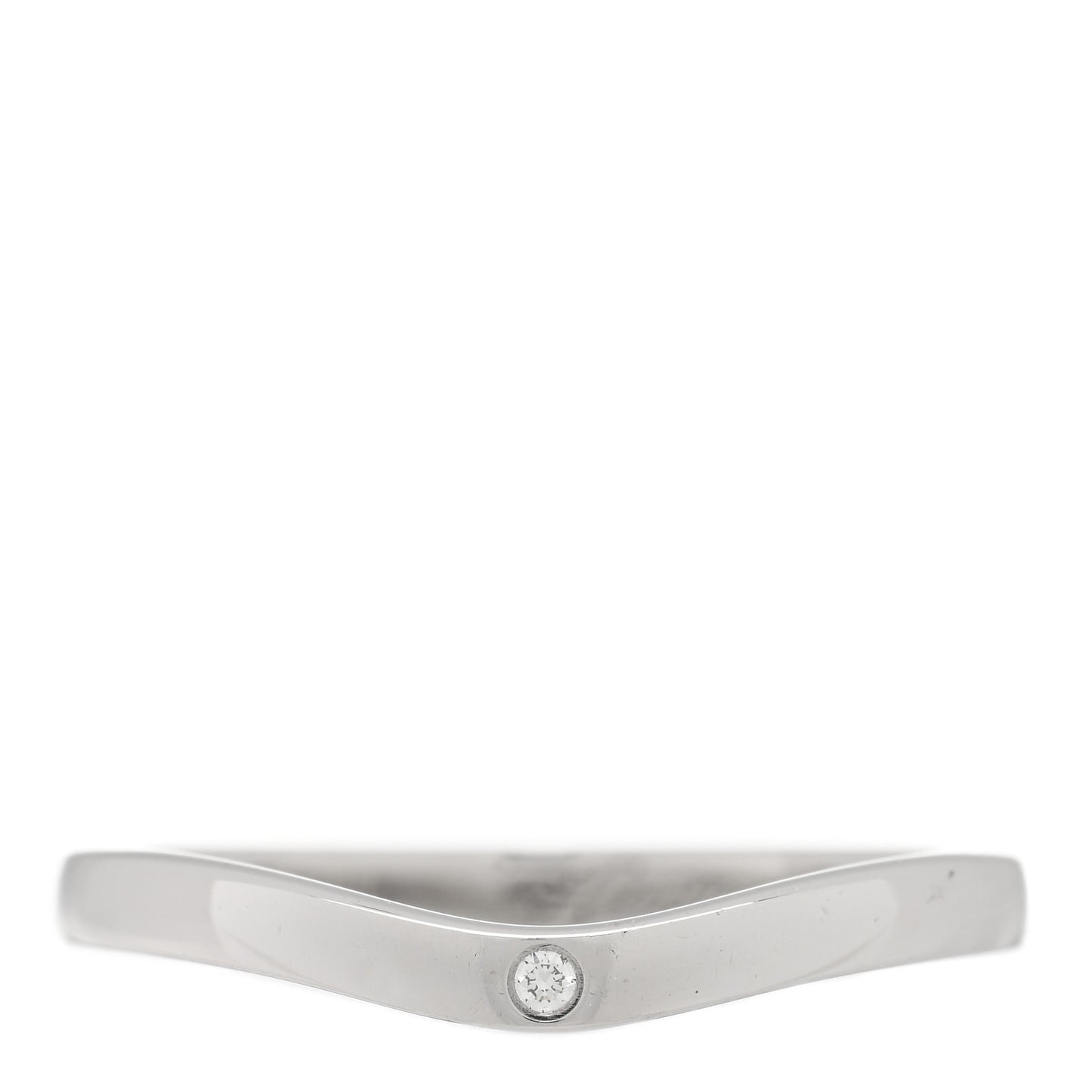 Platinum 3 Diamond Ballerine Wedding Band Ring 48 4.5