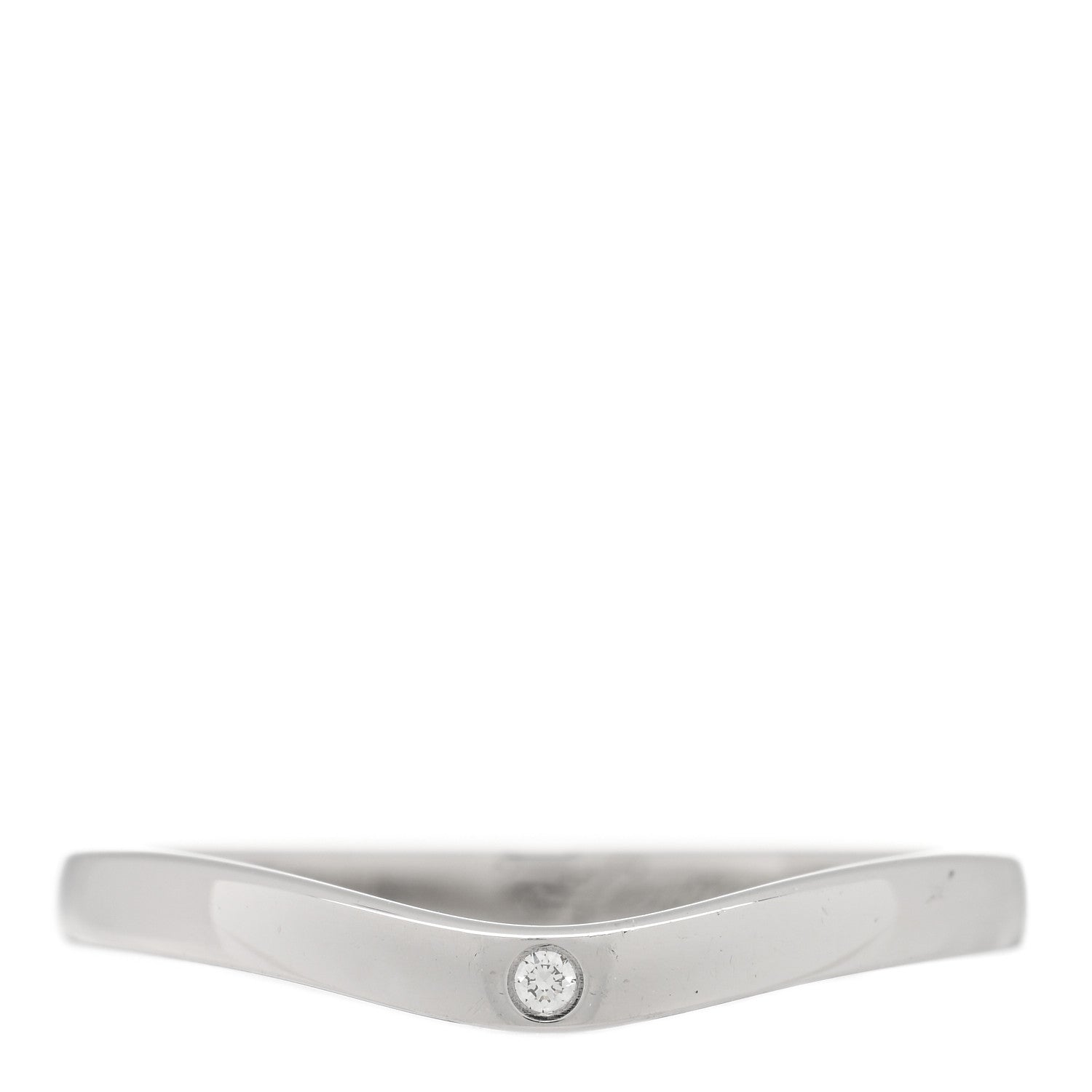 Cartier Platinum 3 Diamond Ballerine Wedding Band Ring 48 4.5 1 of 4