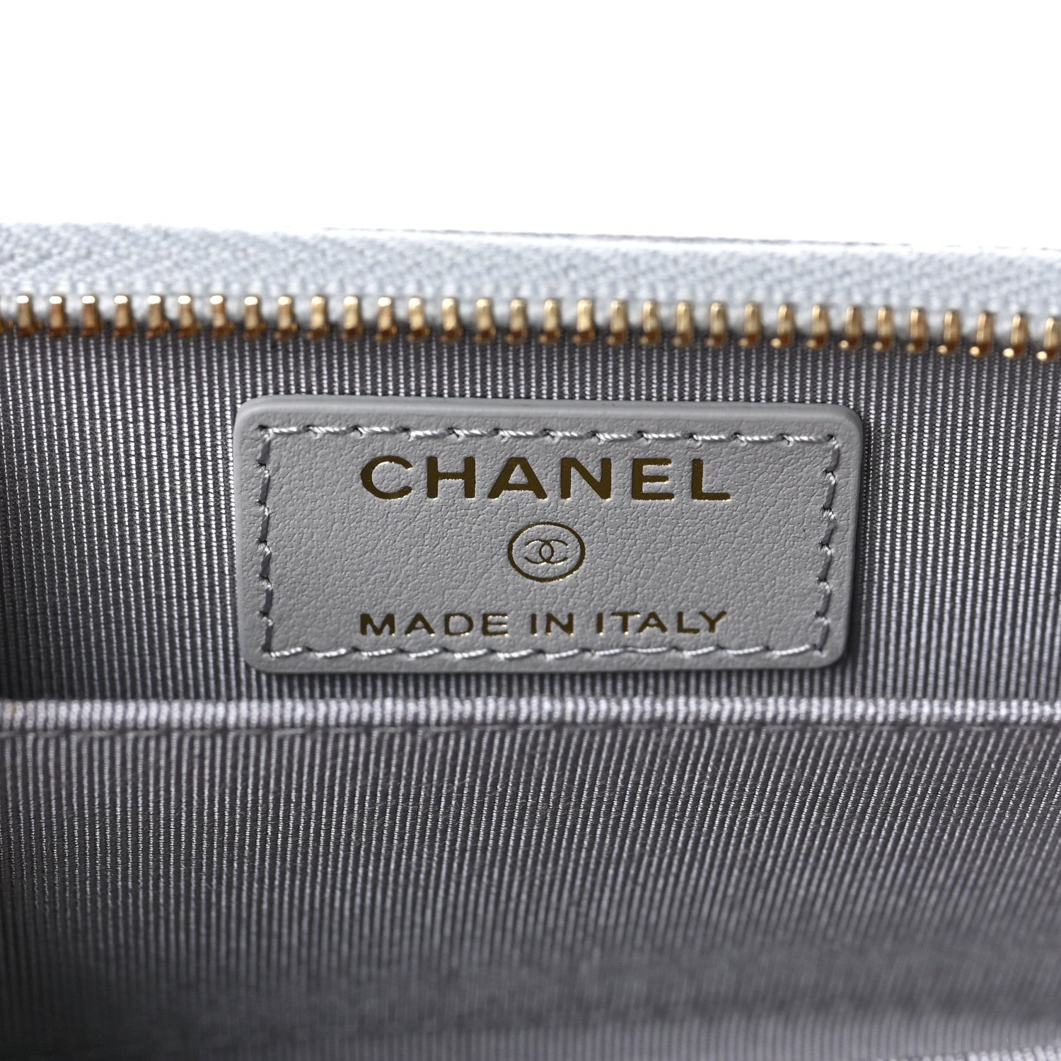 Chanel Caviar Quilted Zip Coin Purse Grey 6 of 7