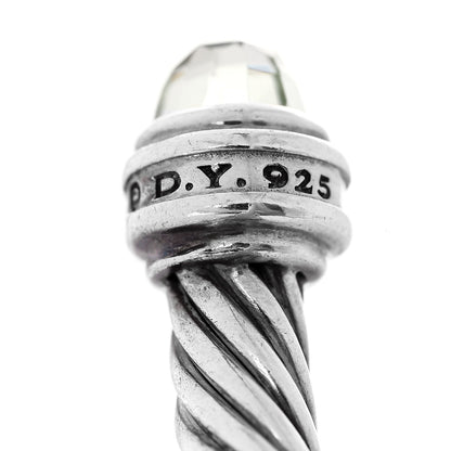 David Yurman Sterling Silver Diamond Prasiolite 5mm Cable Classics Bracelet 4 of 4