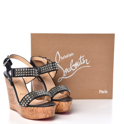 Christian Louboutin Calfskin Bikee Bike Zeppa 120 Wedges 37.5 Black 7 of 7