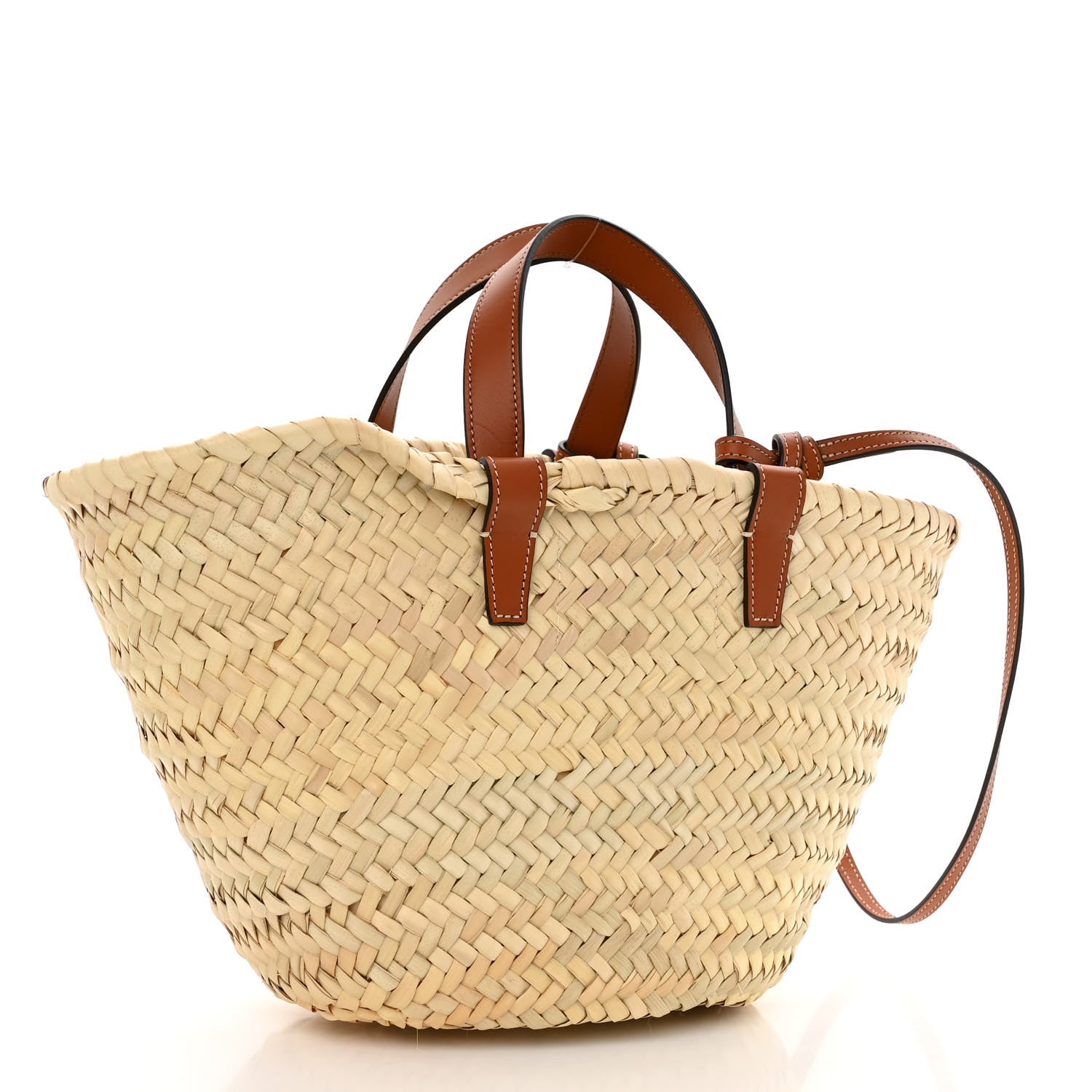 Celine Raffia Calfskin Triomphe Teen Panier Tan 3 of 9