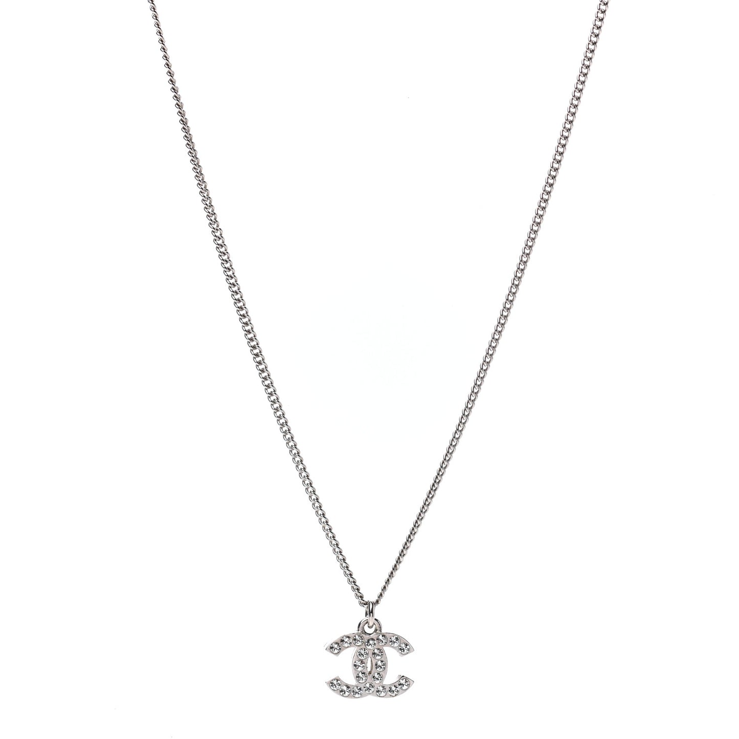 Crystal Timeless CC Necklace Silver