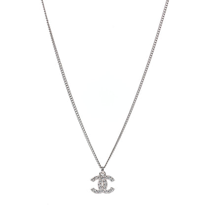 Chanel Crystal Timeless CC Necklace Silver 1 of 5