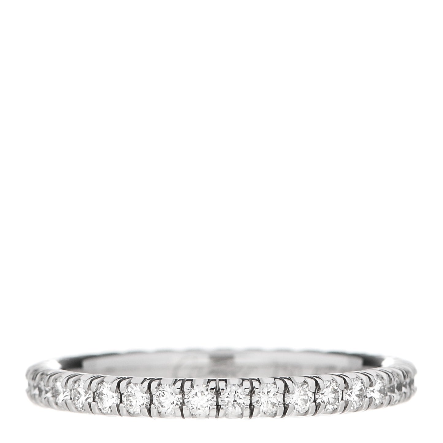 18K White Gold Diamond 2mm Etincelle de Cartier Wedding Band Ring 49 4.75