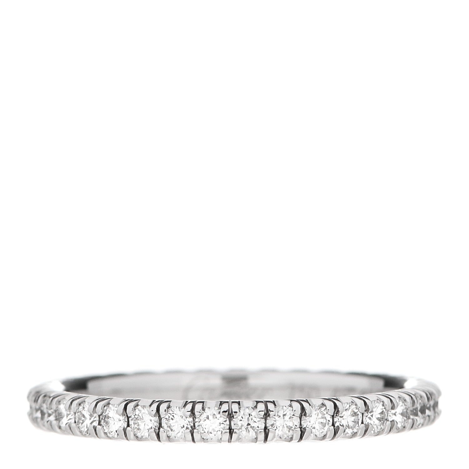 Cartier 18K White Gold Diamond 2mm Etincelle de Cartier Wedding Band Ring 49 4.75 1 of 6