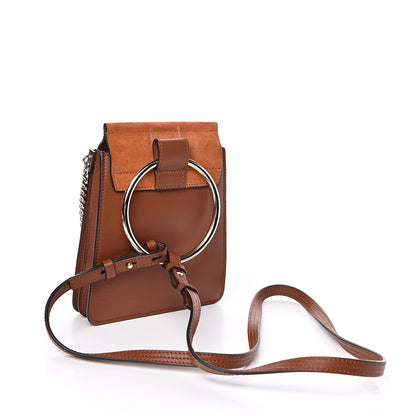 Chloe Suede Calfskin Mini Faye Bracelet Bag Tobacco 3 of 10