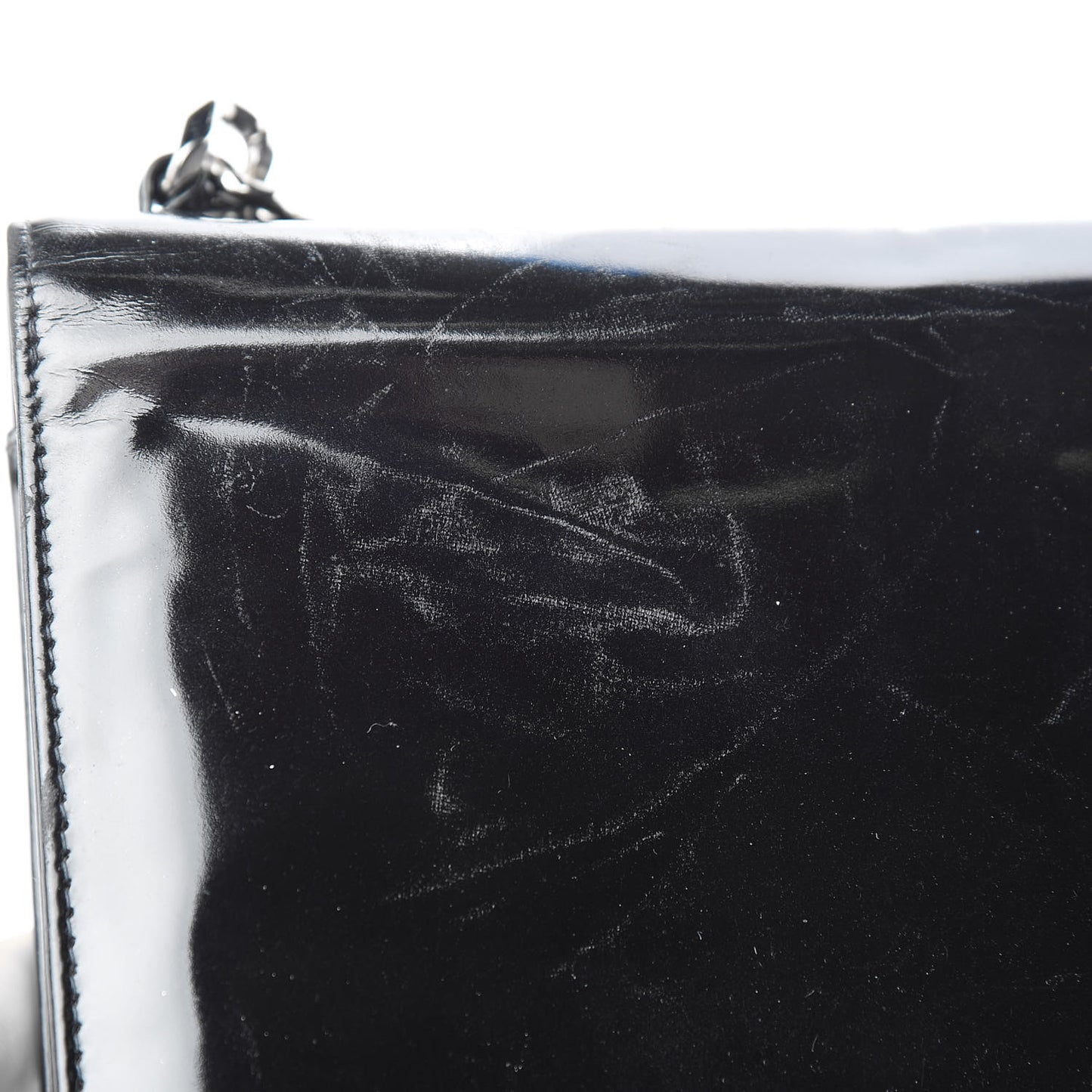Vinyl CC Flap Bag Black