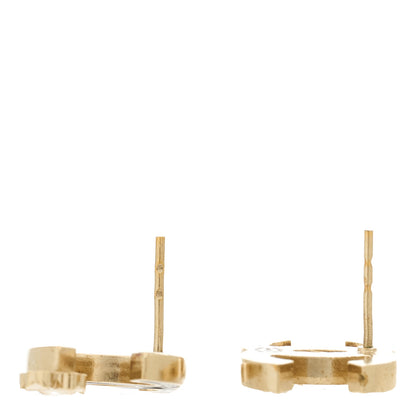 Chanel Enamel CC Clover Earrings Black Gold 3 of 5