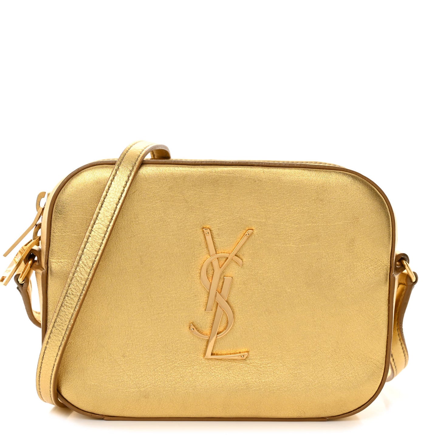 Metallic Calfskin Small Classic Monogram Camera Bag Gold