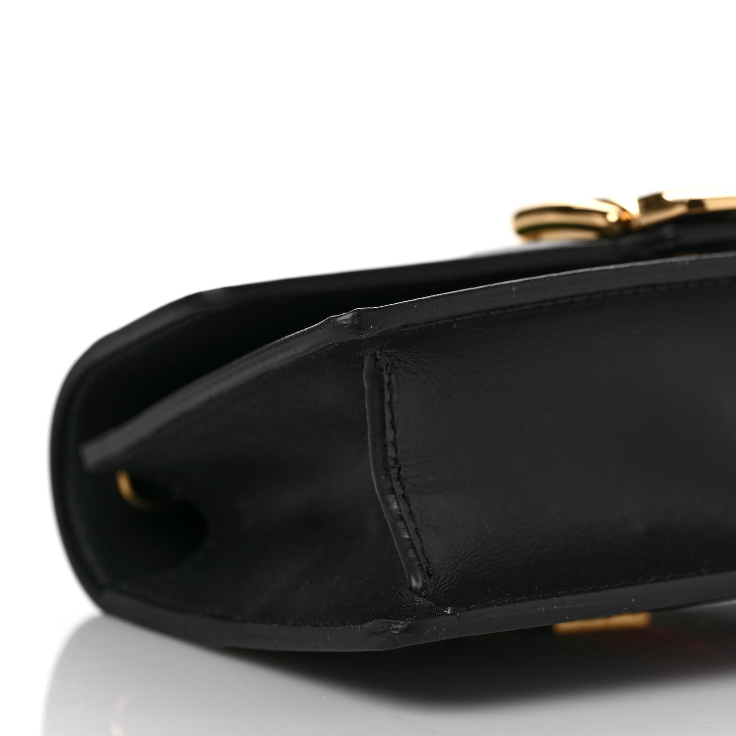 Gucci Calfskin Super Mini Sylvie Chain Shoulder Bag Black 7 of 8