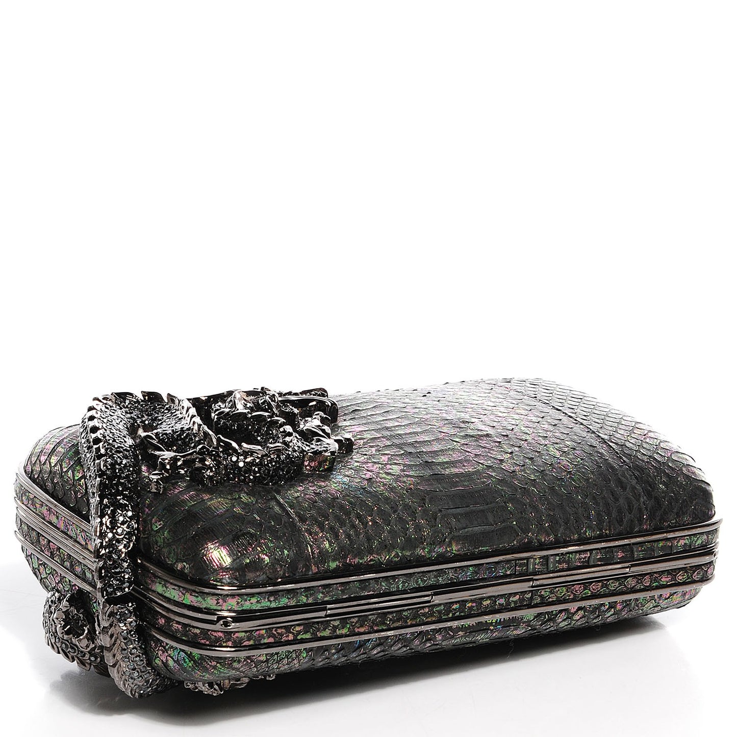 Python Crystal Dragon Minaudière Evening Clutch