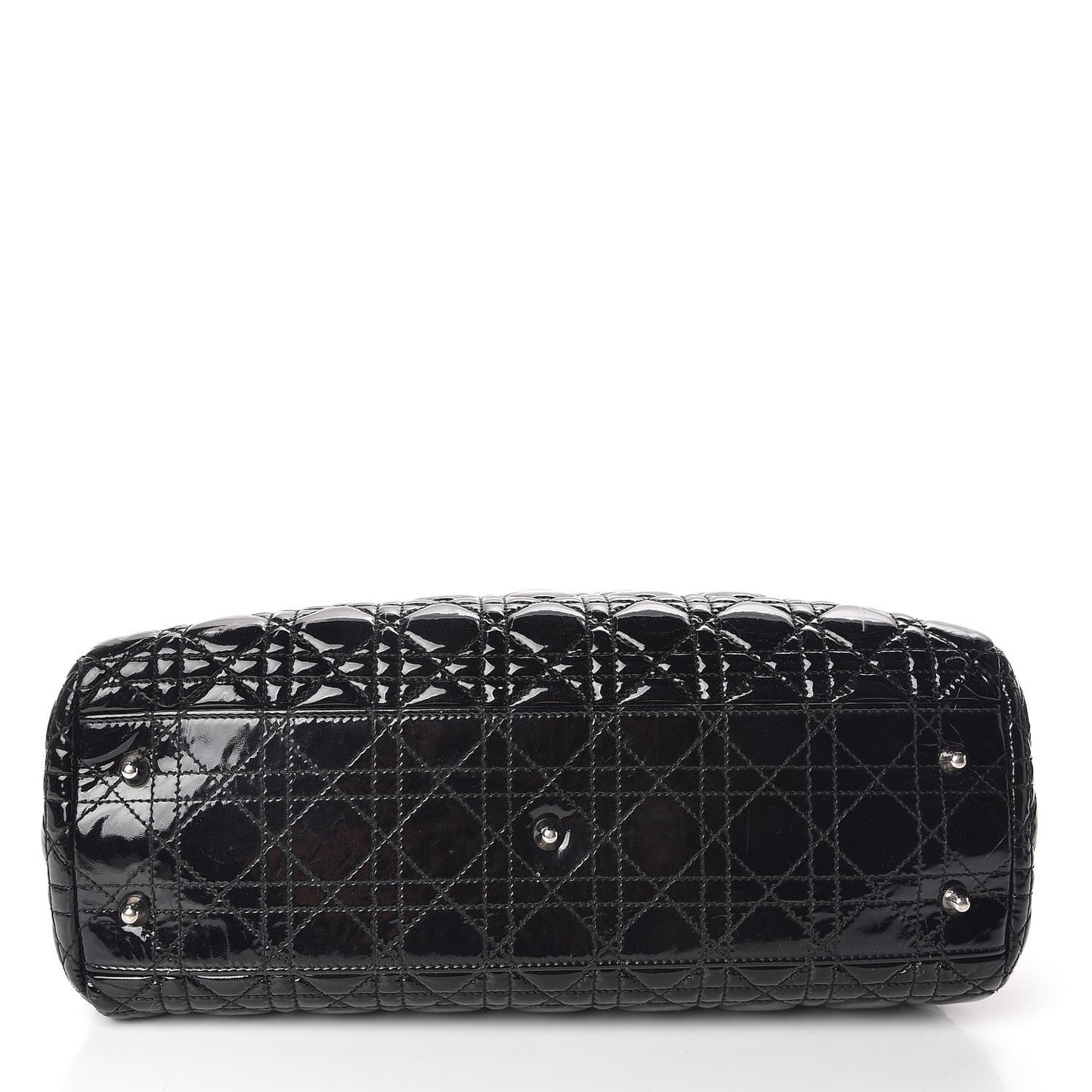 Patent Cannage Large Dior Soft Shopping Tote Black