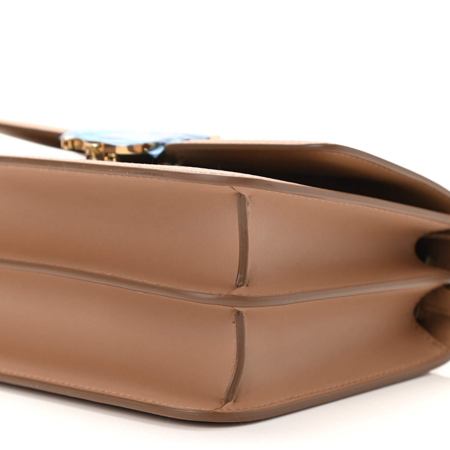 Calfskin Tartan Print Small TB Bag Light Fawn