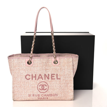 Chanel Lurex Boucle Small Deauville Tote Pink 10 of 10