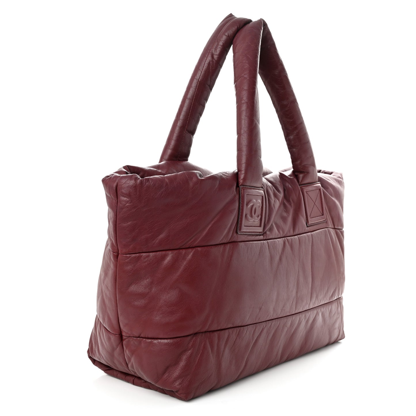 Lambskin Quilted Medium Coco Cocoon Reversible Tote Black