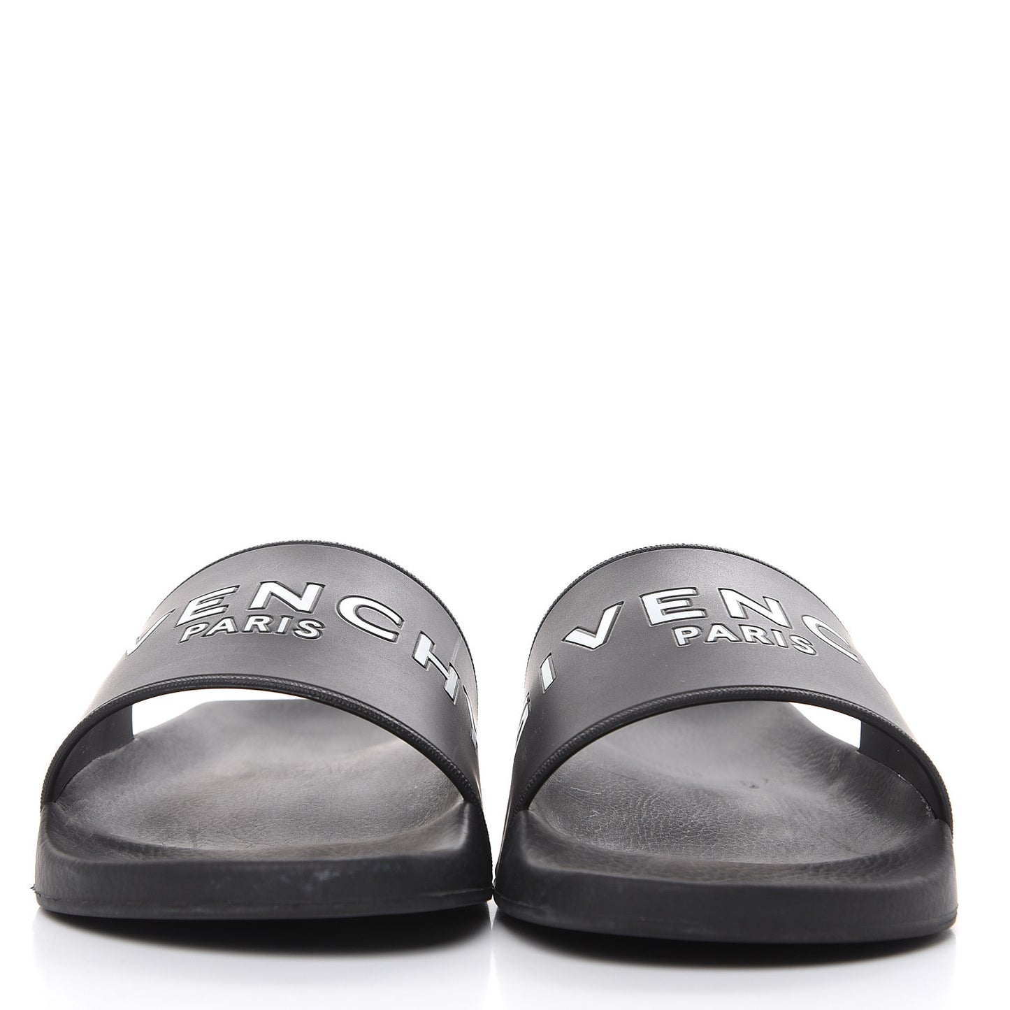 Rubber Logo Pool Slide Sandals 40 Black
