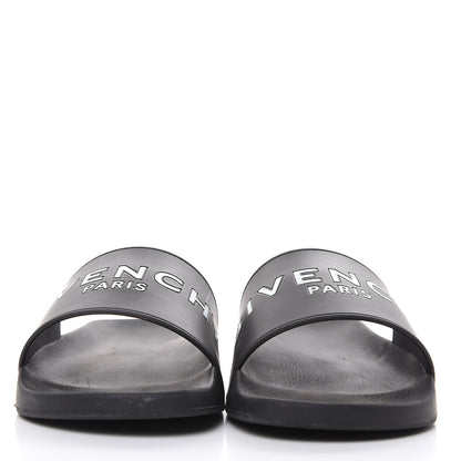 Givenchy Rubber Logo Pool Slide Sandals 40 Black 2 of 9