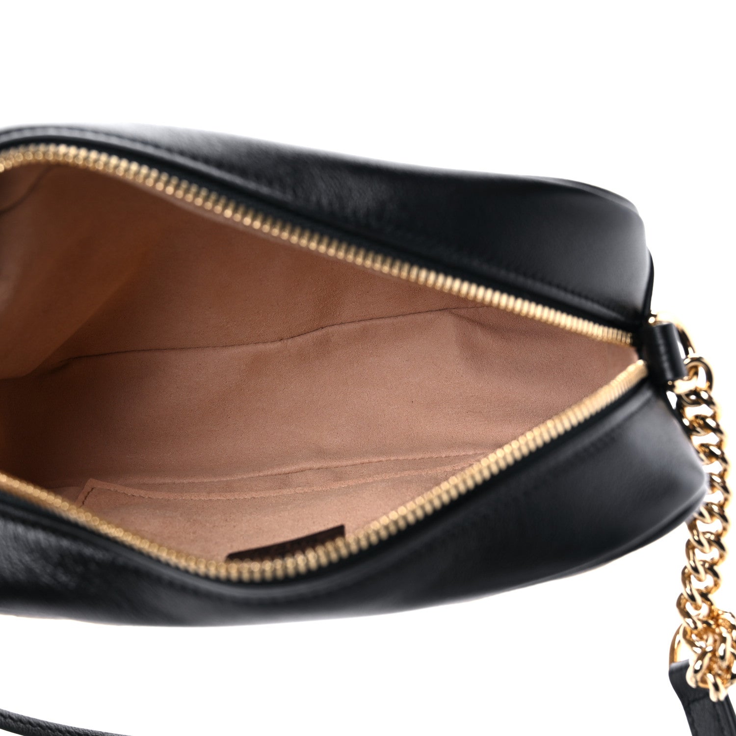 Gucci Monogram Matelasse Diagonal Small GG Marmont Chain Shoulder Bag Beige Black 5 of 9