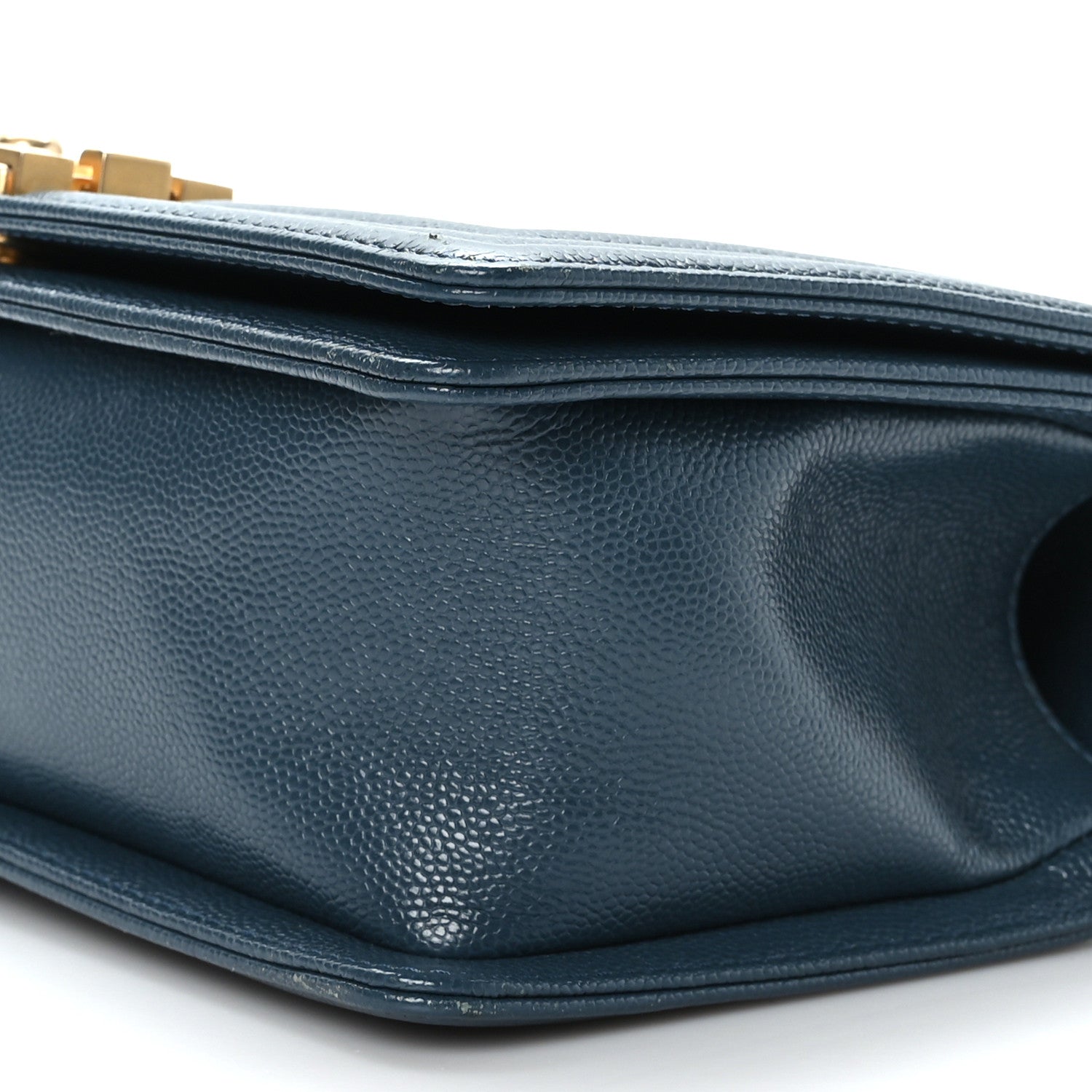 Chanel Caviar Chevron Quilted Medium Boy Flap Blue 9 of 9