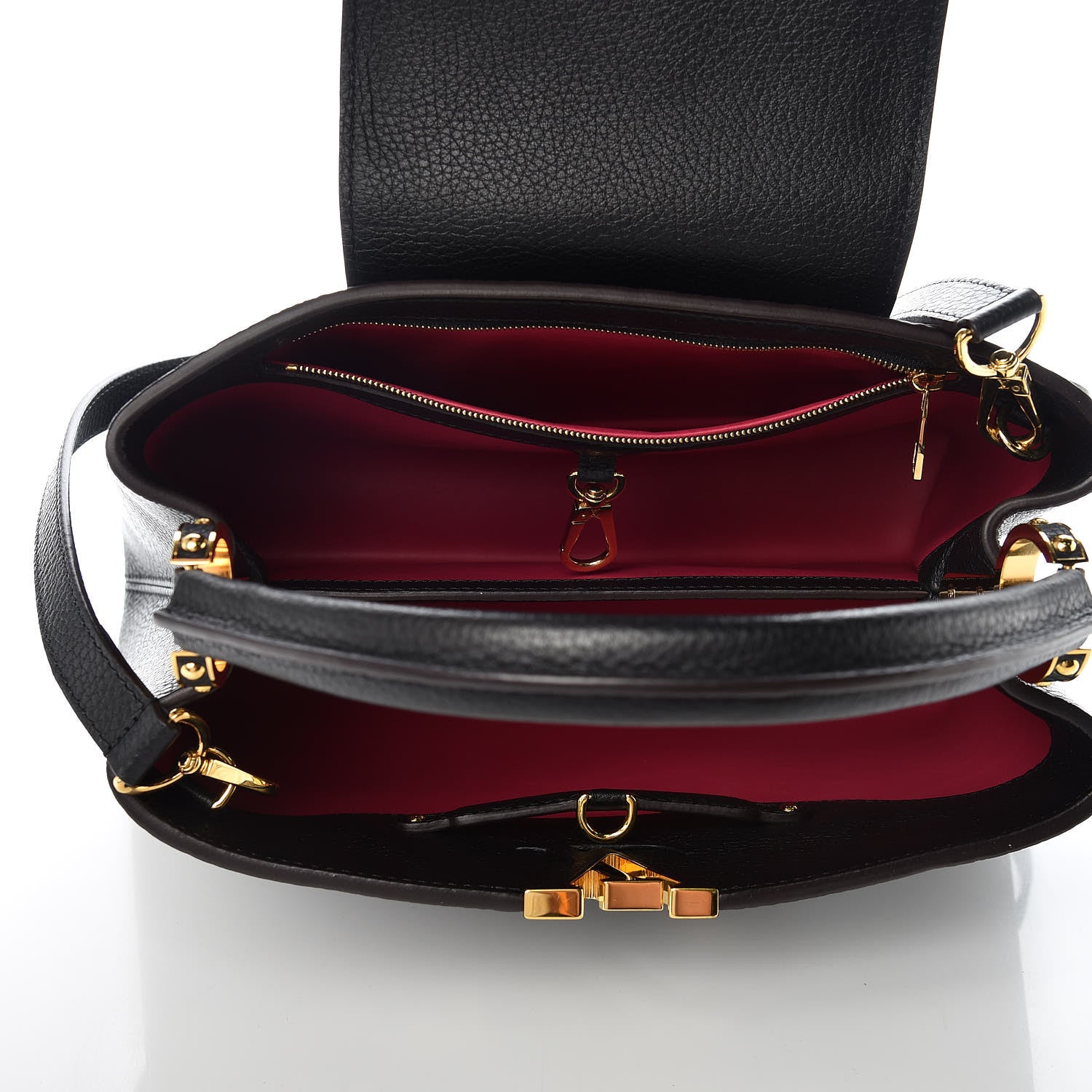 Louis Vuitton Taurillon Capucines PM Black 7 of 9