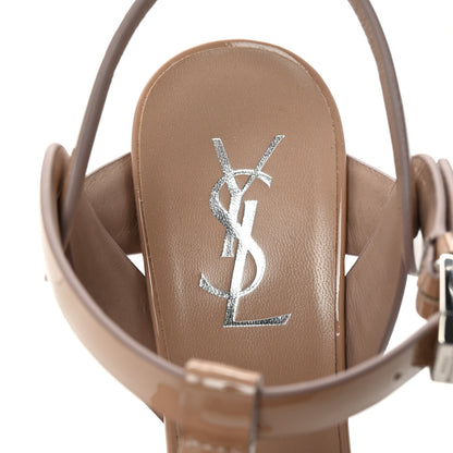 Saint Laurent Patent Tribute 75 Platform Sandals 36 Nude 8 of 10