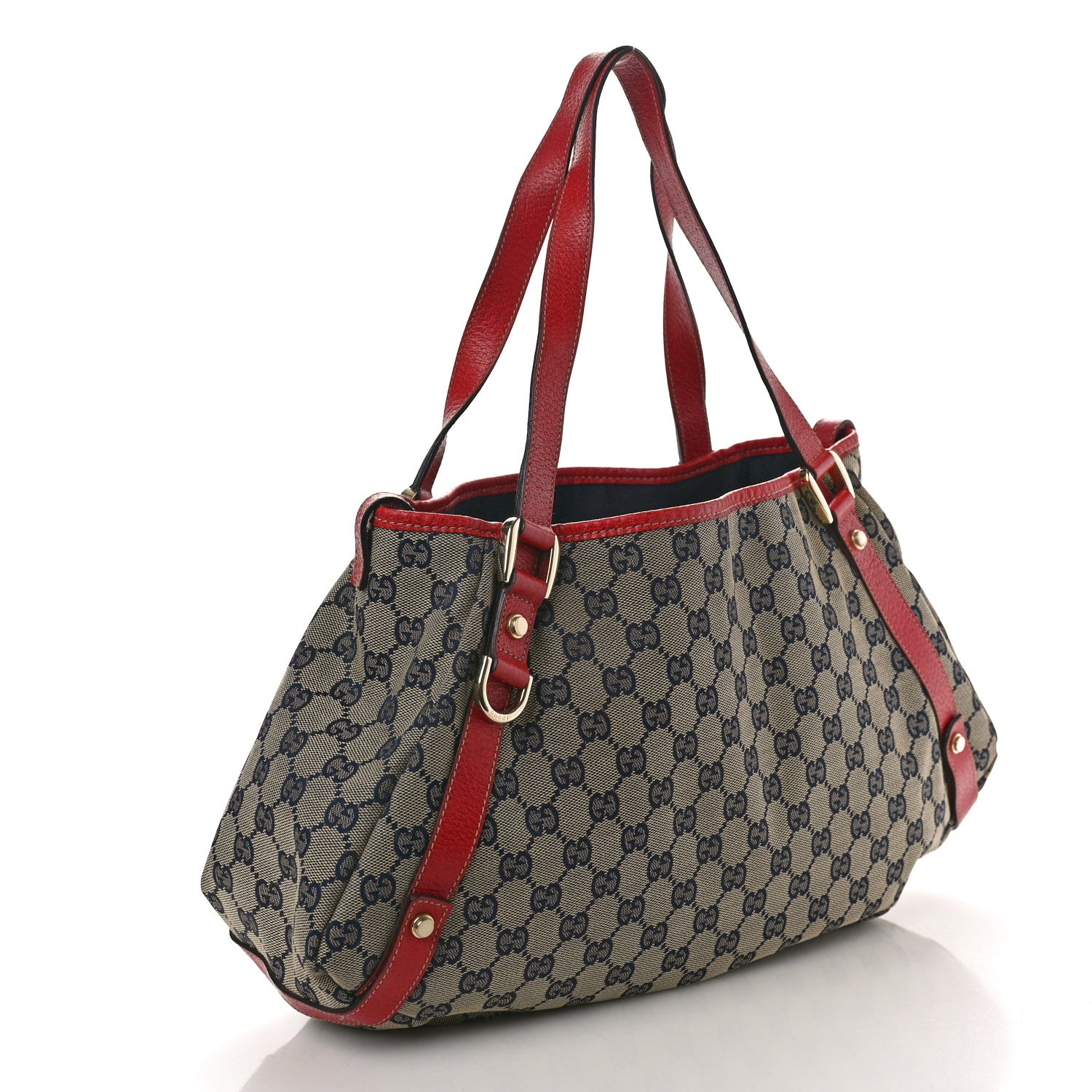 Gucci Monogram Medium Abbey Shoulder Bag Navy Red 3 of 10