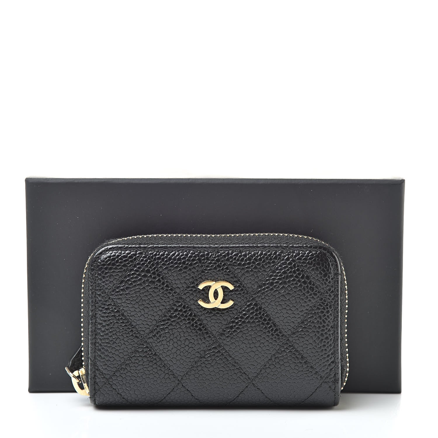 Chanel Caviar Quilted Zip Coin Purse Black 10 of 10