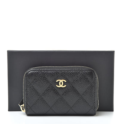 Chanel Caviar Quilted Zip Coin Purse Black 10 of 10