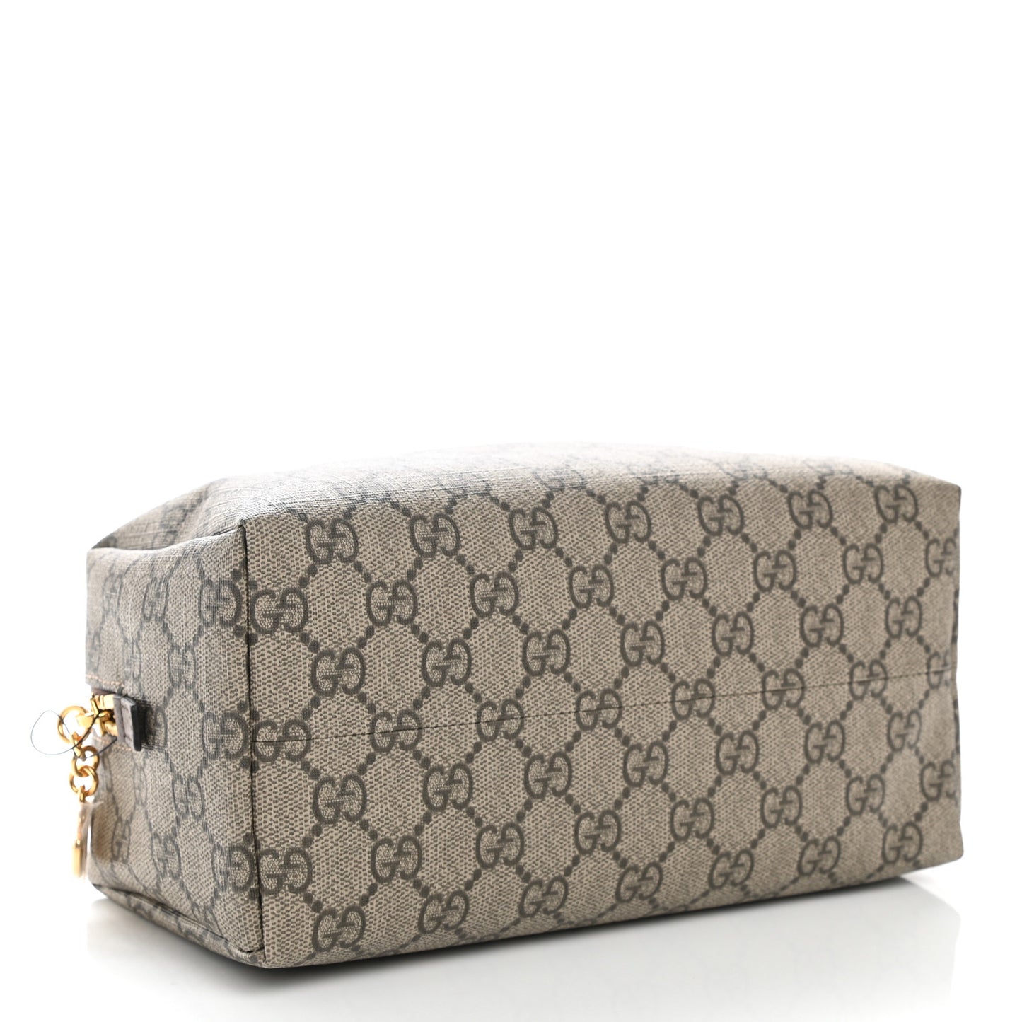 Soft GG Supreme Monogram Calfskin Large Ophidia Cosmetic Case Beige Ebony New Acero