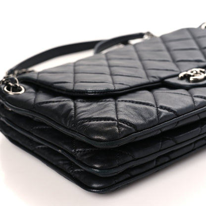 Chanel Lambskin Quilted Chanel 3 Accordion Flap Bag Black 8 of 10