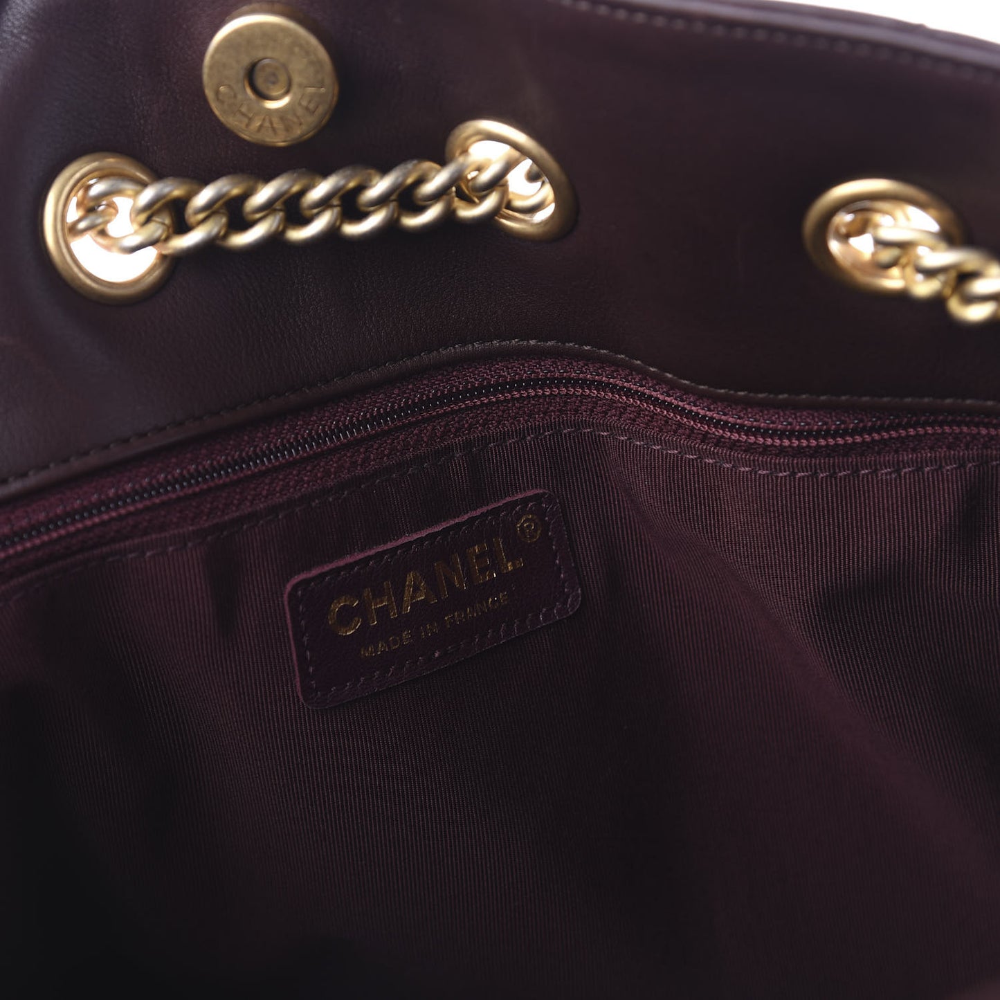 Calfskin Quilted Small On My Shoulder Drawstring Bag Brown