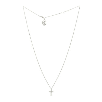 Cartier 18K White Gold Diamond Symbols Cross Pendant Necklace 3 of 4