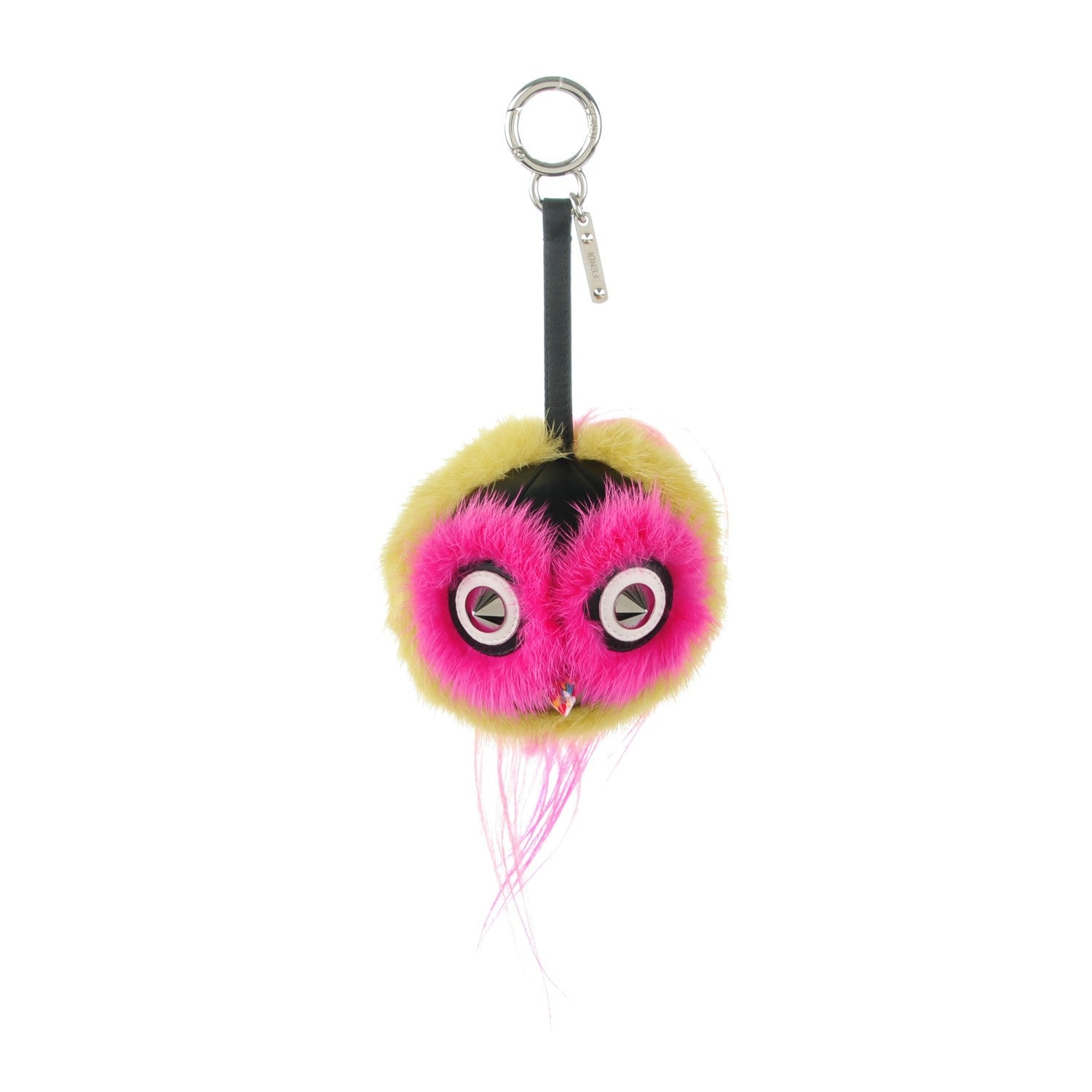 Fendi Mink Goat Fur Nappa QuTweet Coolibri Bag Bug Charm Verde Acido Fuxia Multicolor Black 1 of 3