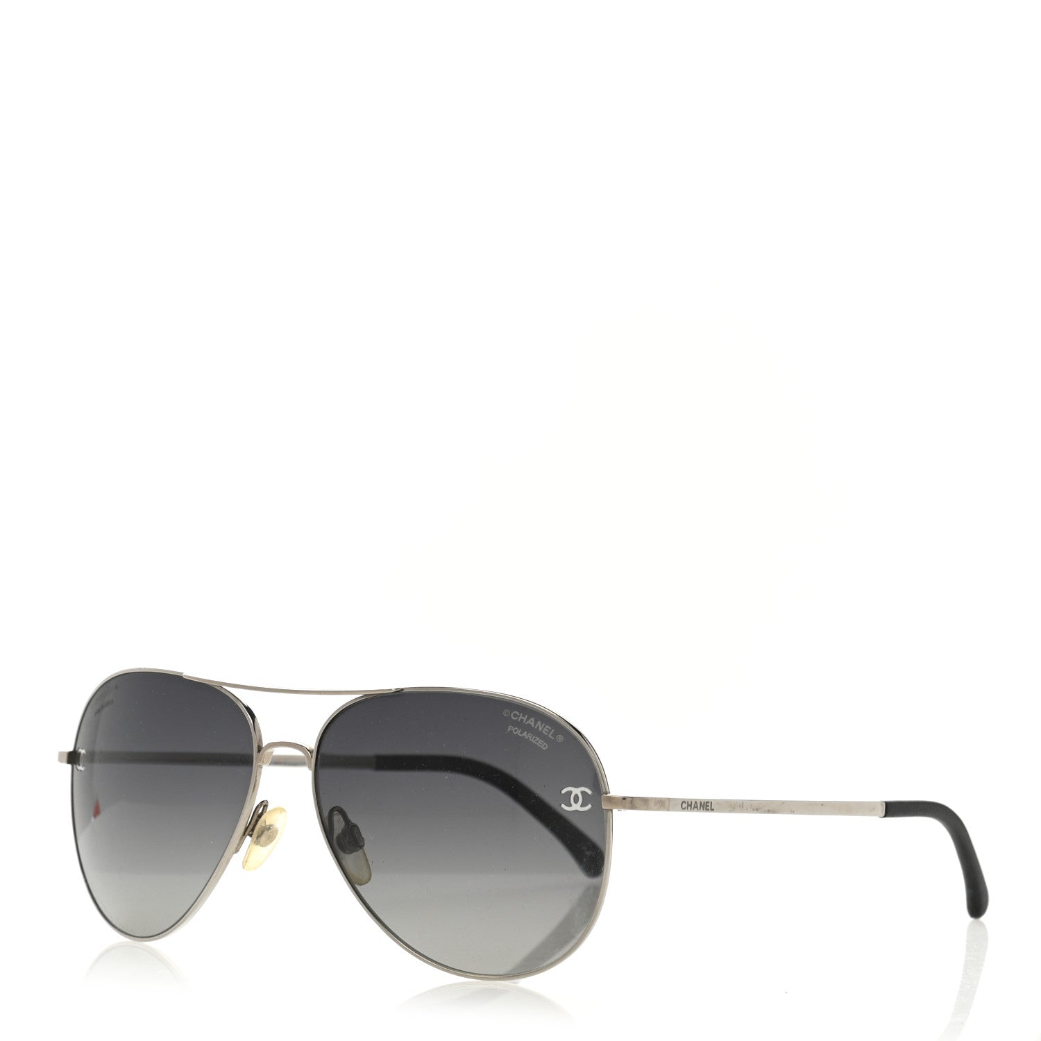 Chanel Metal Polarized Aviator CC Sunglasses 4189-T-Q Gold 1 of 8