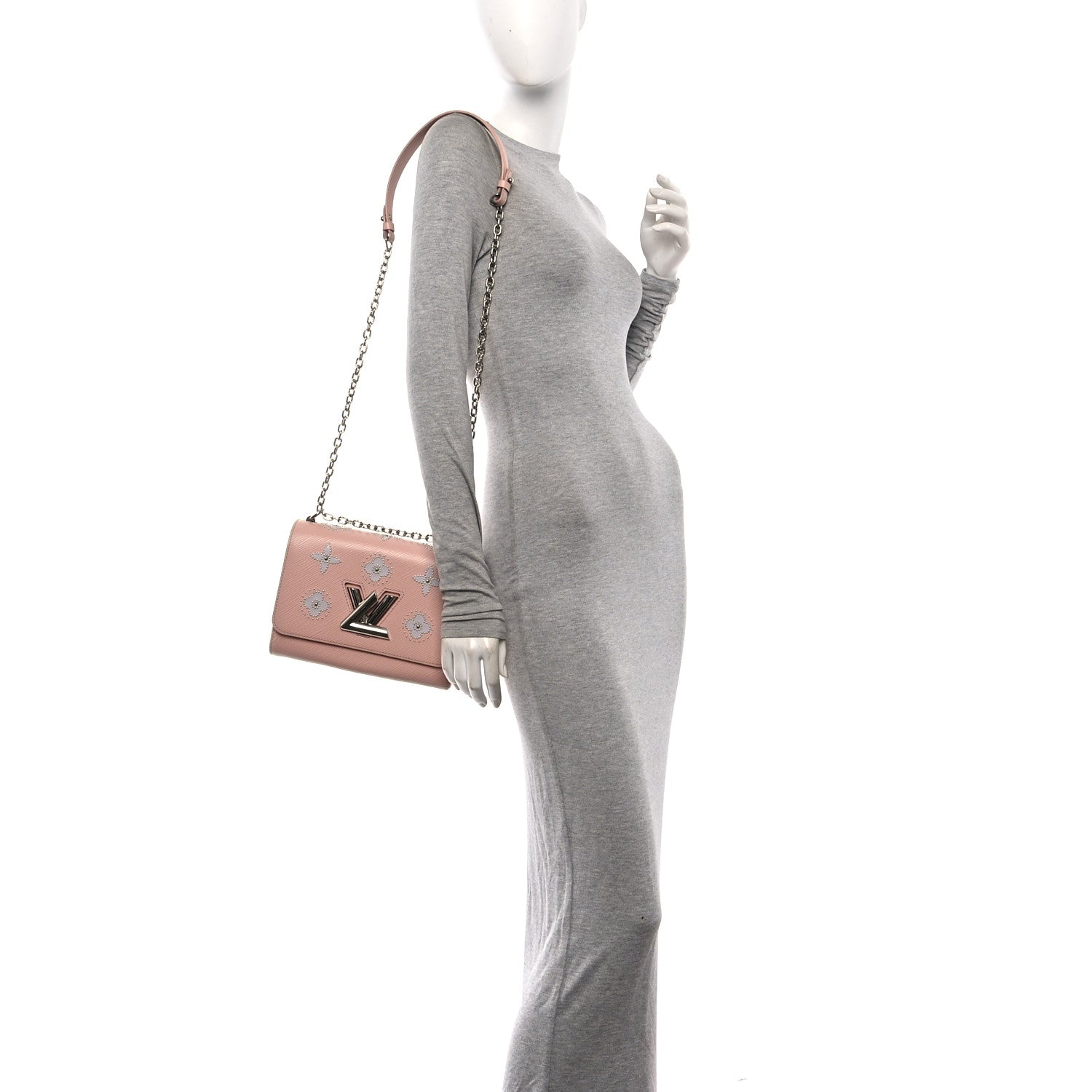 Louis Vuitton Epi Mechanical Flowers Twist Shoulder Bag MM Rose Ballerine 2 of 9