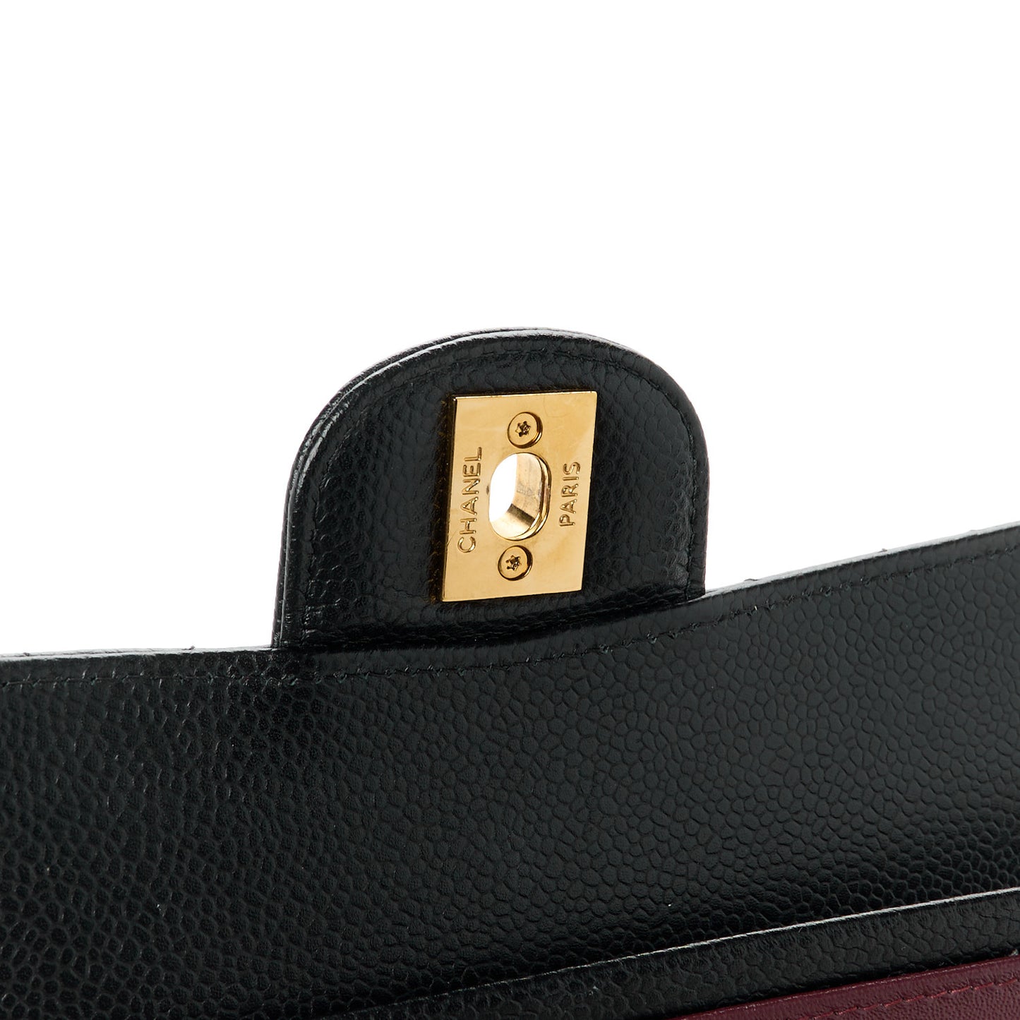Caviar Quilted Medium Double Flap Black