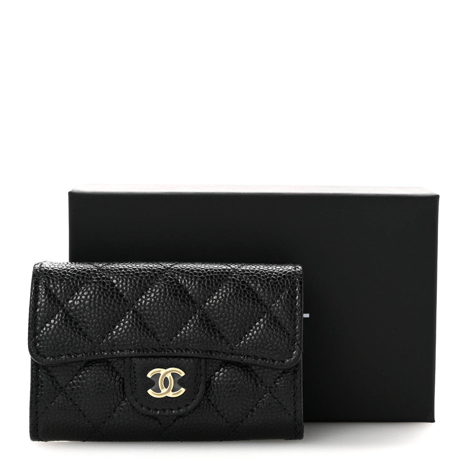 Chanel Caviar Quilted Flap Card Holder Wallet Black 9 of 9